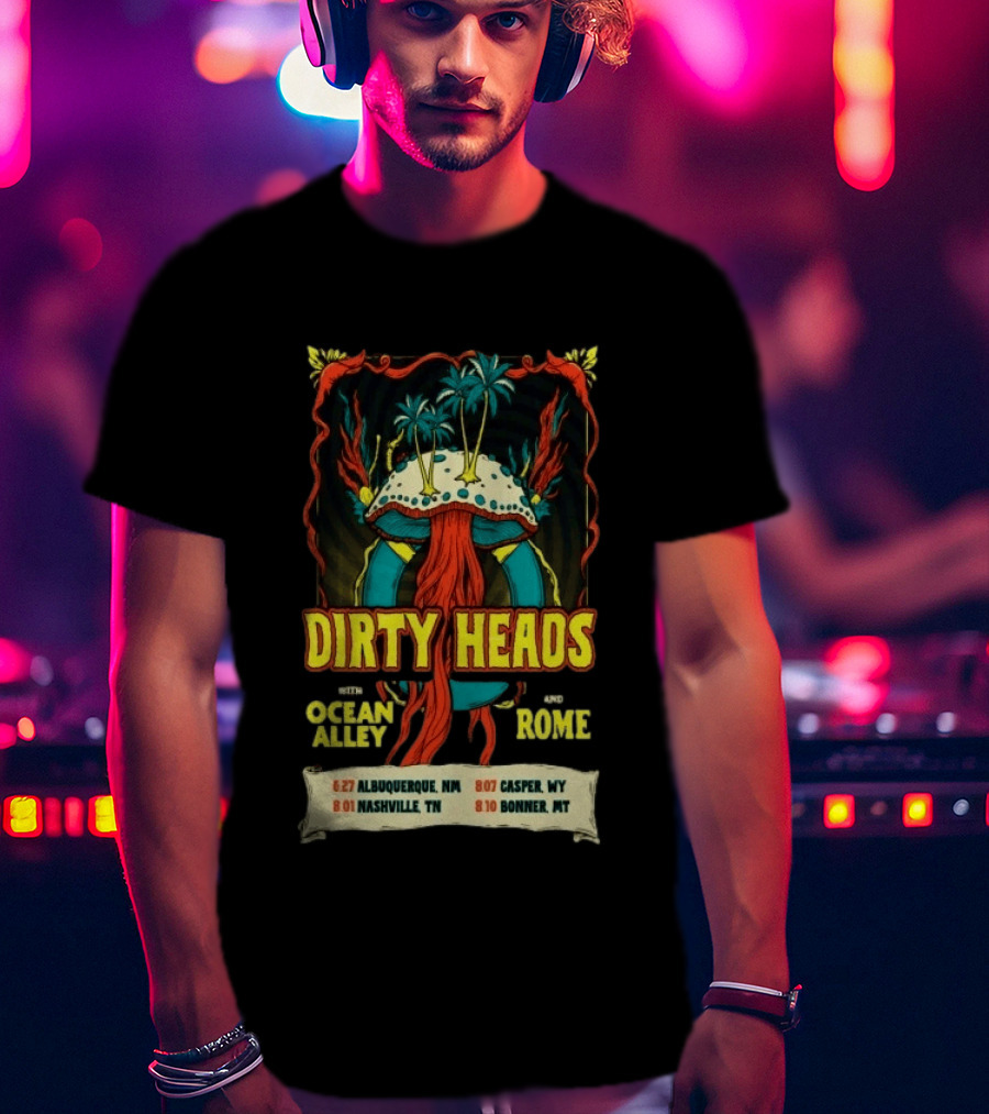 Dirty Heads Ocean Alley Rome Tour 2026 Albuquerque Nashville Casper Bonner T-Shirt