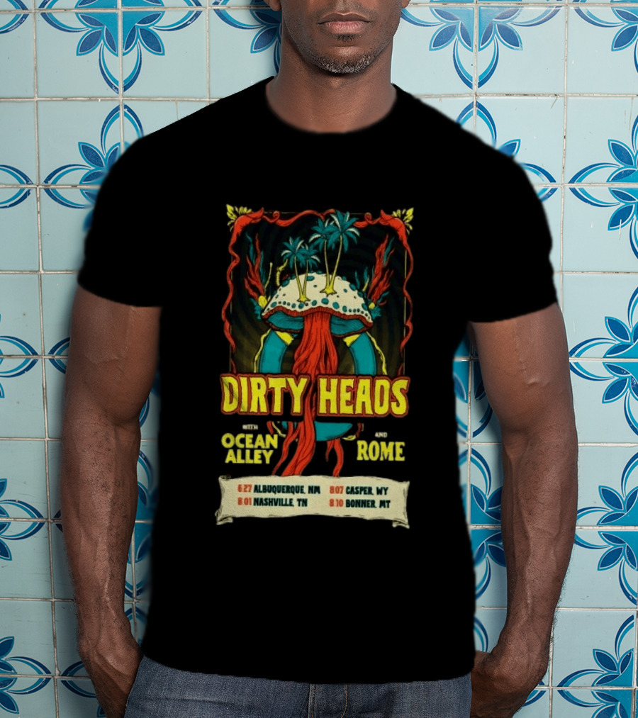 Dirty Heads Ocean Alley Rome Tour 2026 Albuquerque Nashville Casper Bonner T-Shirt