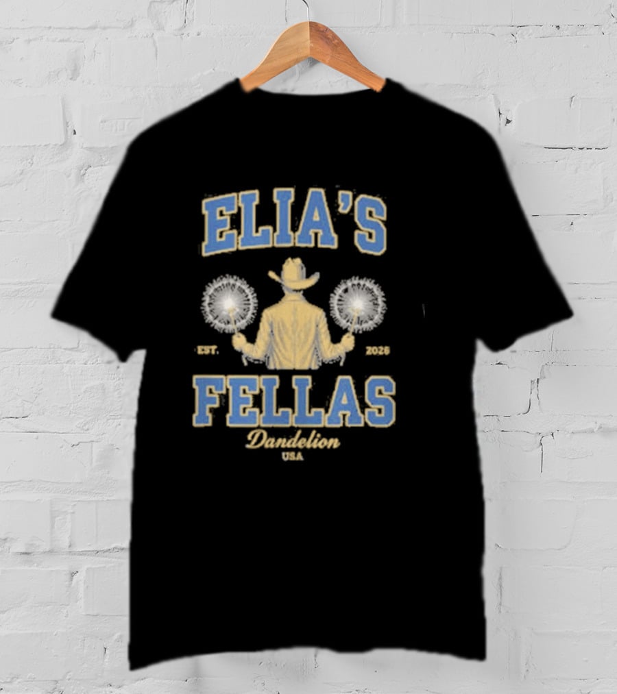 Elia's Fellas Dandelion USA Western Fella Est 2026 Cowboy With Dandelions T-Shirt