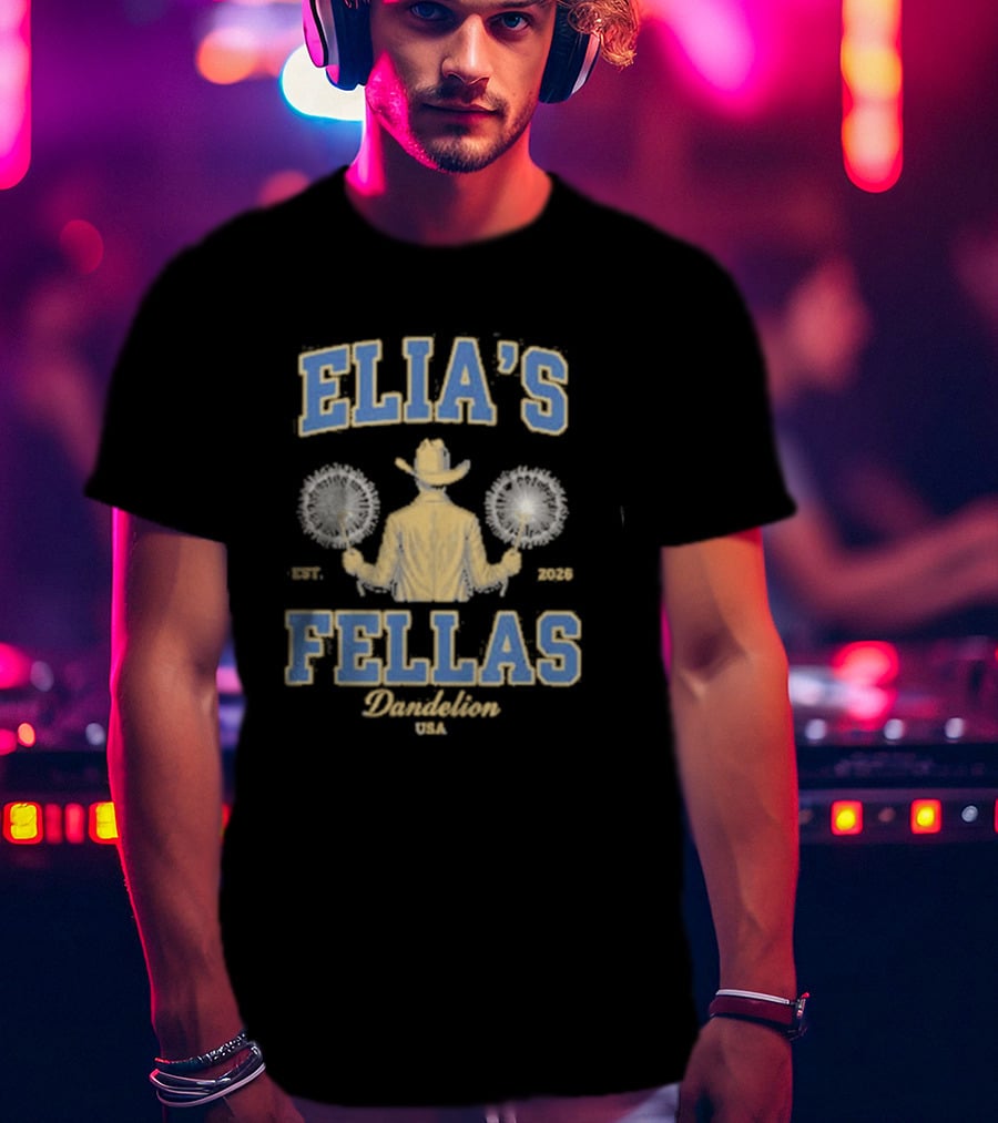 Elia's Fellas Dandelion USA Western Fella Est 2026 Cowboy With Dandelions T-Shirt
