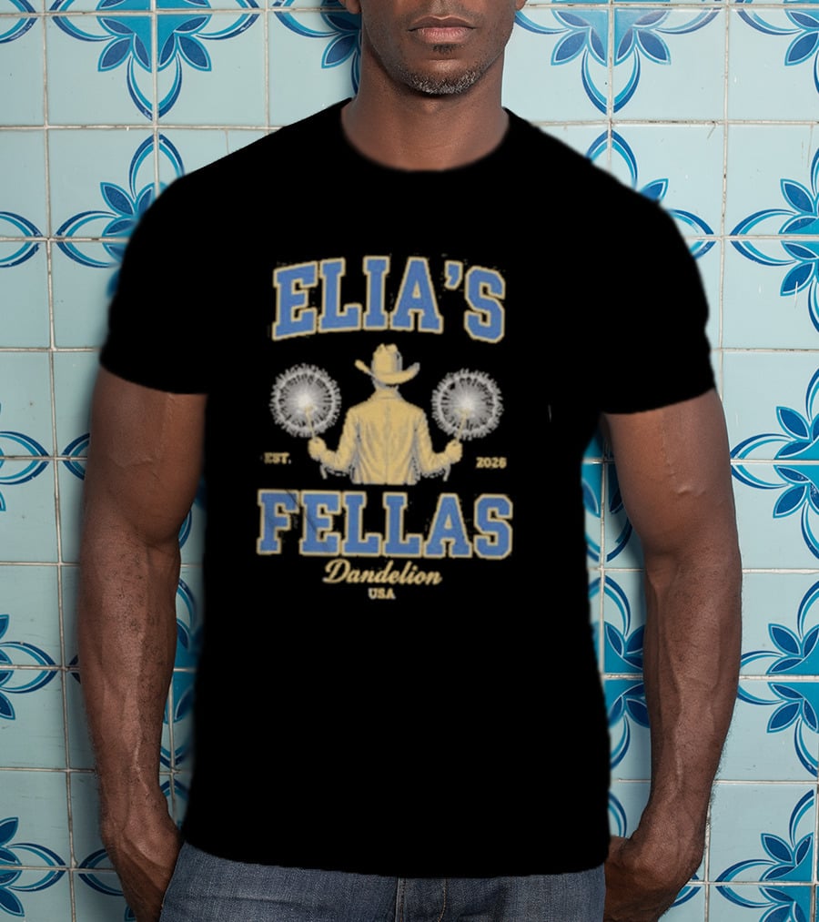Elia's Fellas Dandelion USA Western Fella Est 2026 Cowboy With Dandelions T-Shirt