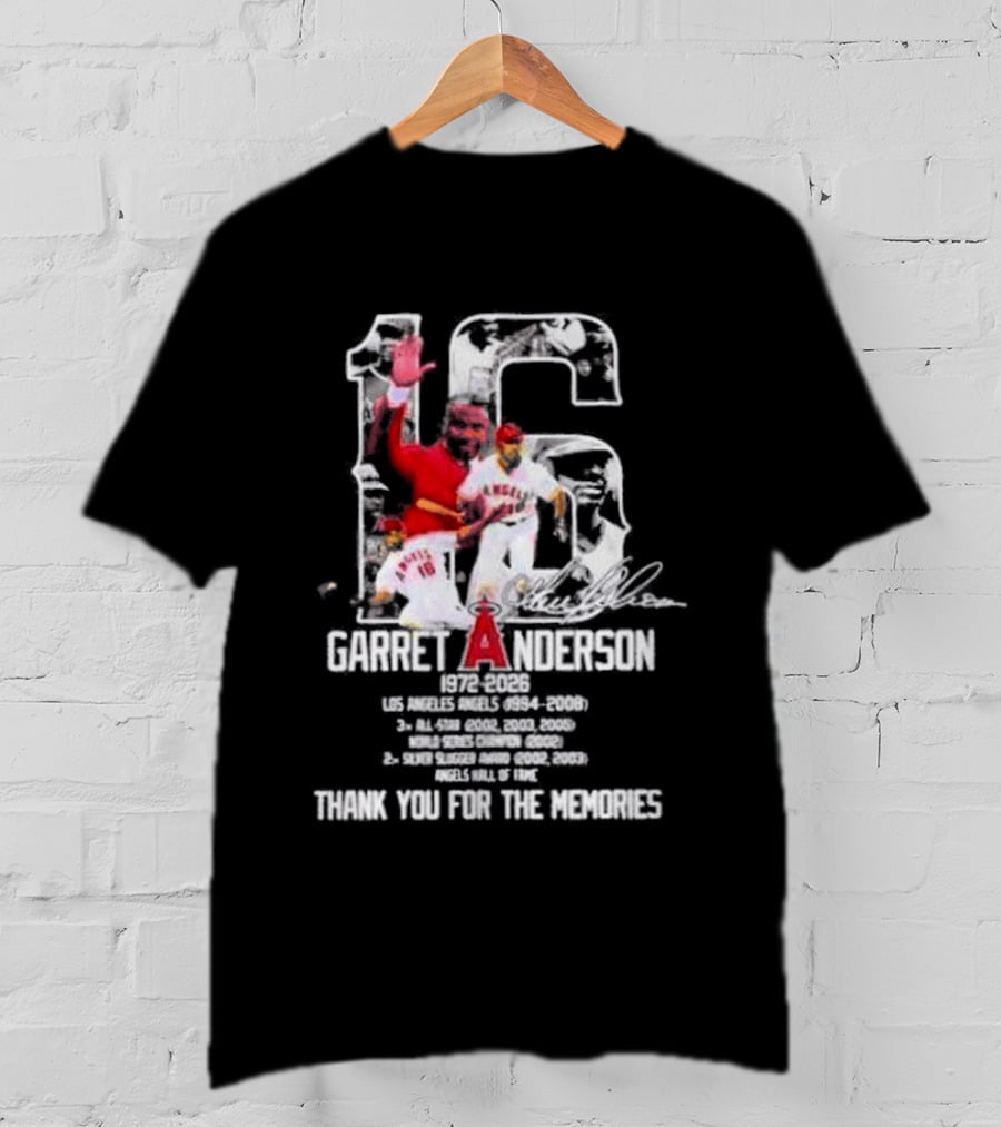 Garret Anderson 1972 2026 Los Angeles Angels Thank You For The Memories T-Shirt