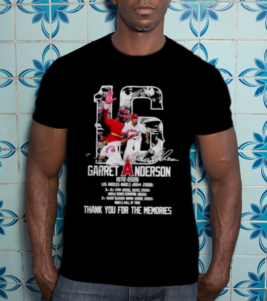Garret Anderson 1972 2026 Los Angeles Angels Thank You For The Memories T-Shirt