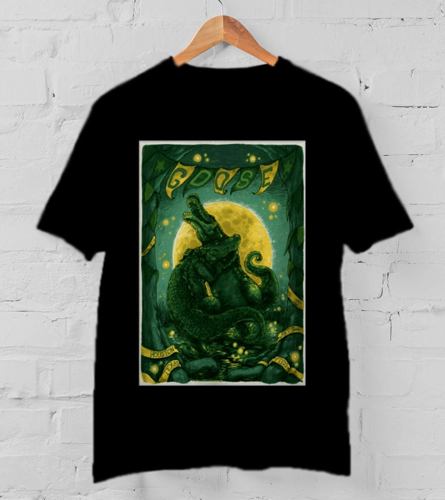 Goose Bayou Music Center Houston Texas April 23 2026 Featuring Alligator And Moon T-Shirt