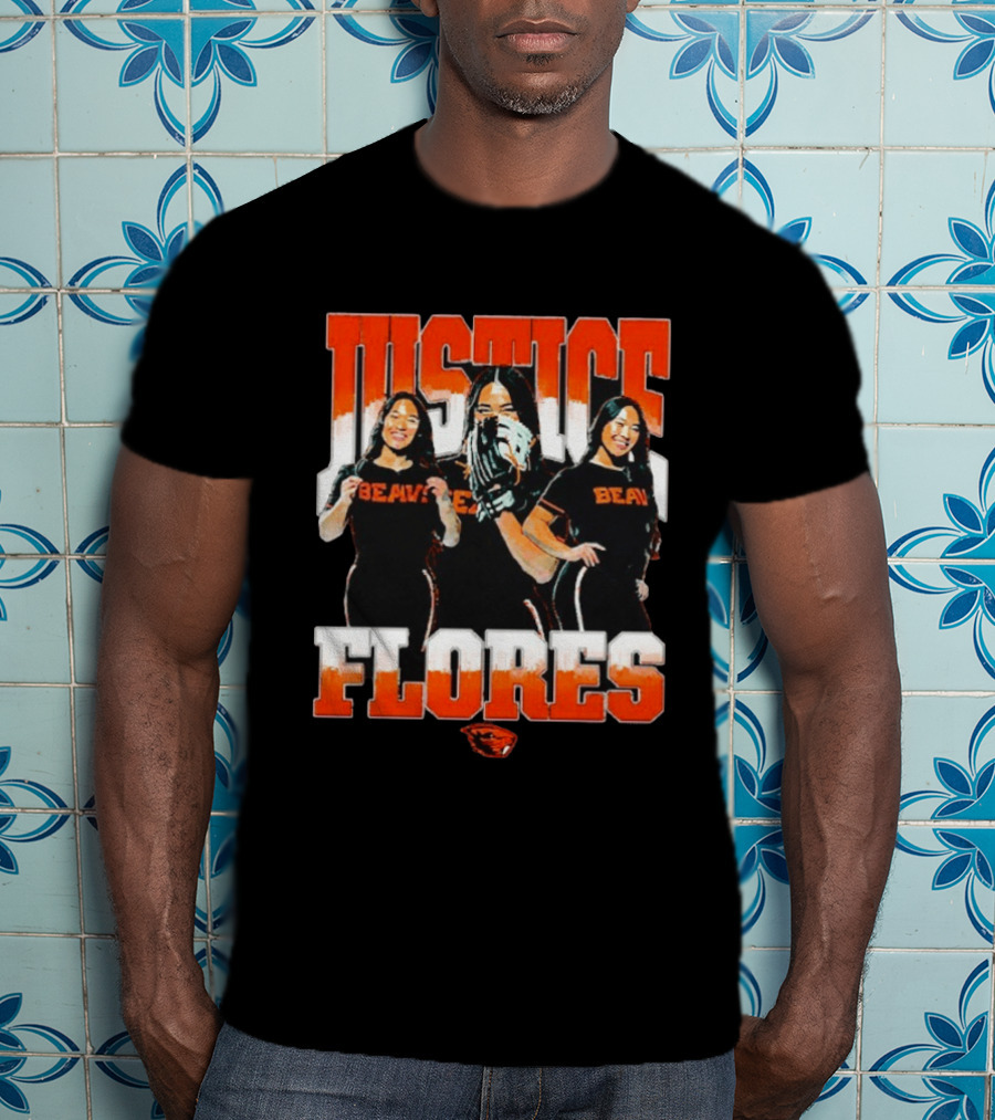 Justice Flores Beavers NCAA Oregon State Softball Player Collage T-Shirt