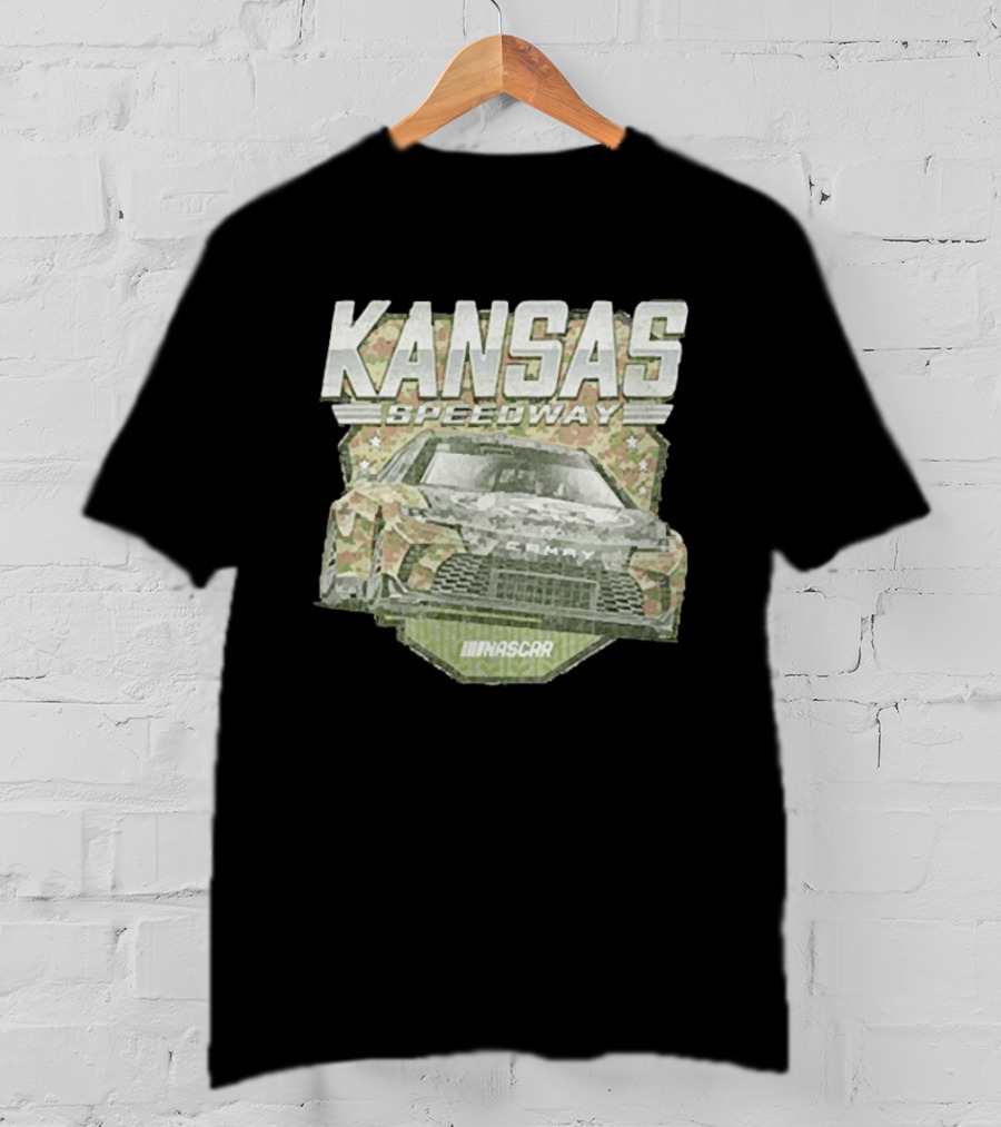 Kansas Speedway Camo Nascar Car Racing Americana T-Shirt