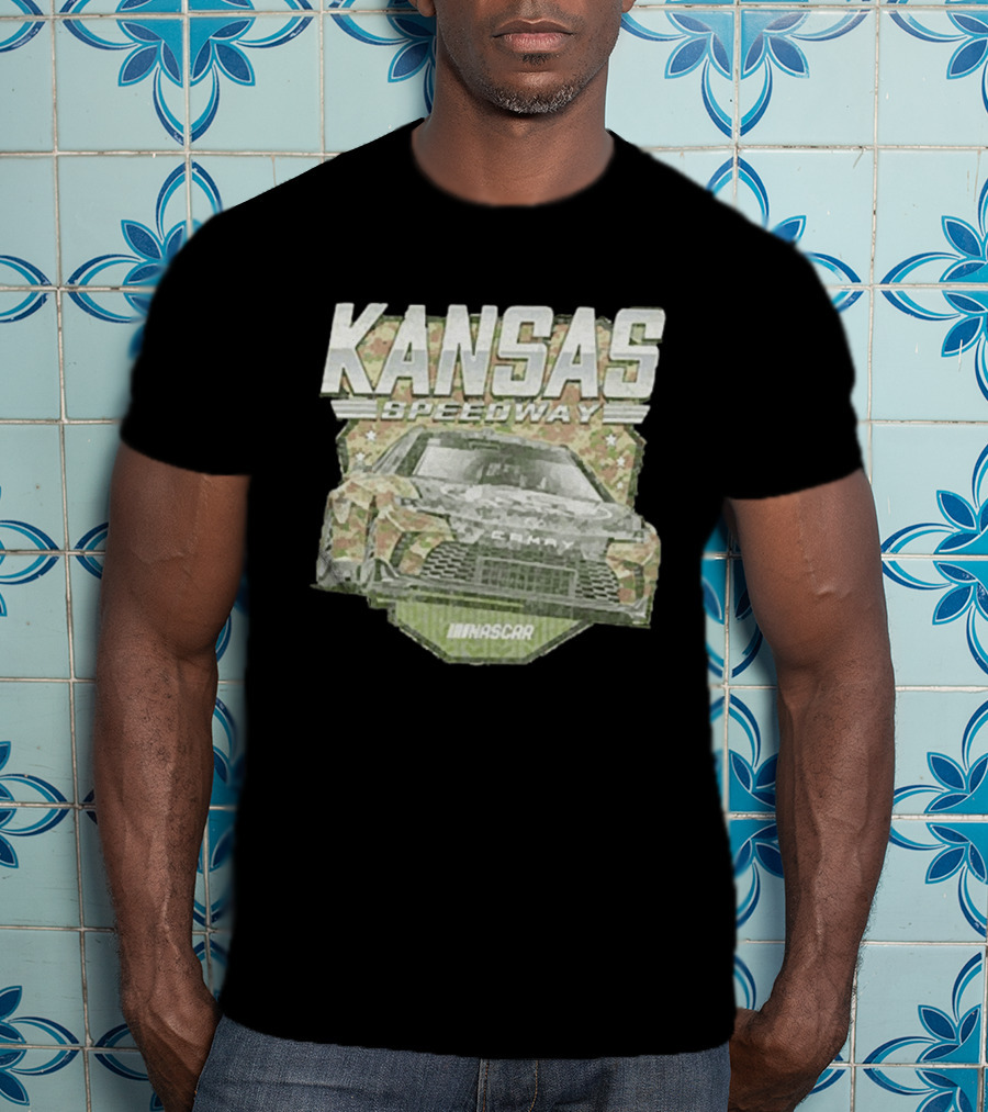 Kansas Speedway Camo Nascar Car Racing Americana T-Shirt