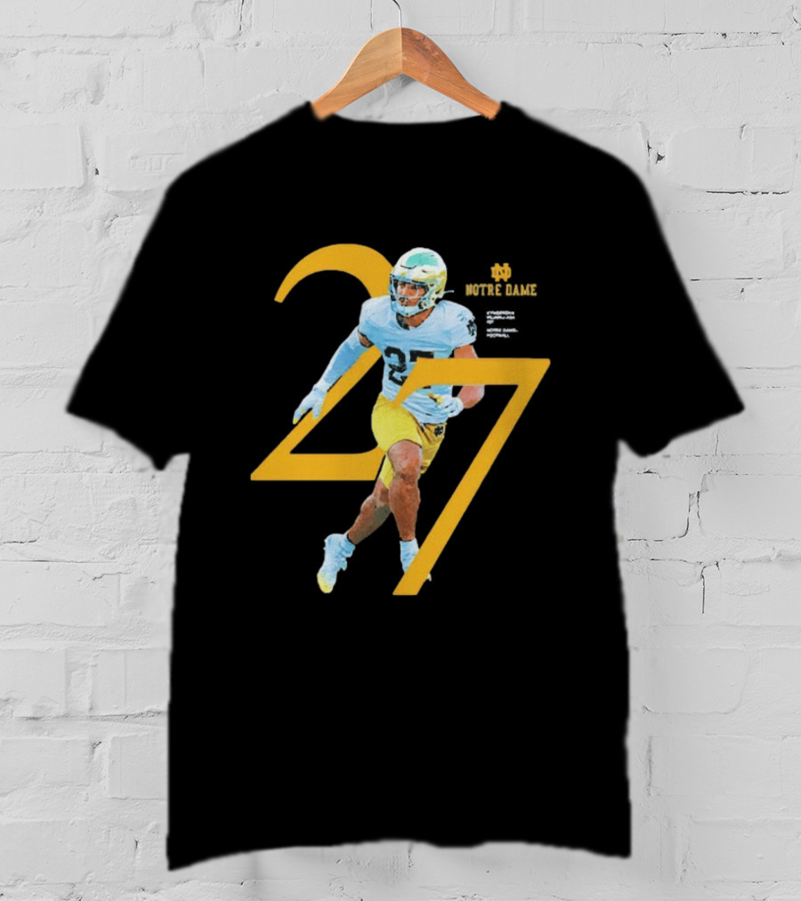Kyngstonn Viliamu Asa 27 Notre Dame Fighting Irish Football Player T-Shirt