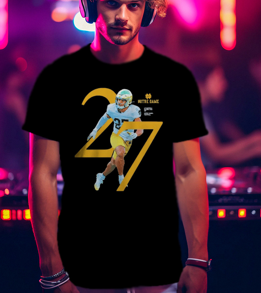 Kyngstonn Viliamu Asa 27 Notre Dame Fighting Irish Football Player T-Shirt