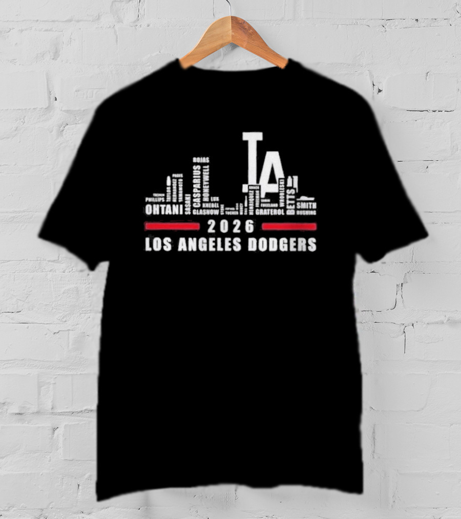 Los Angeles Dodgers 2025 City Skyline Greatest Of All Time Players T-Shirt