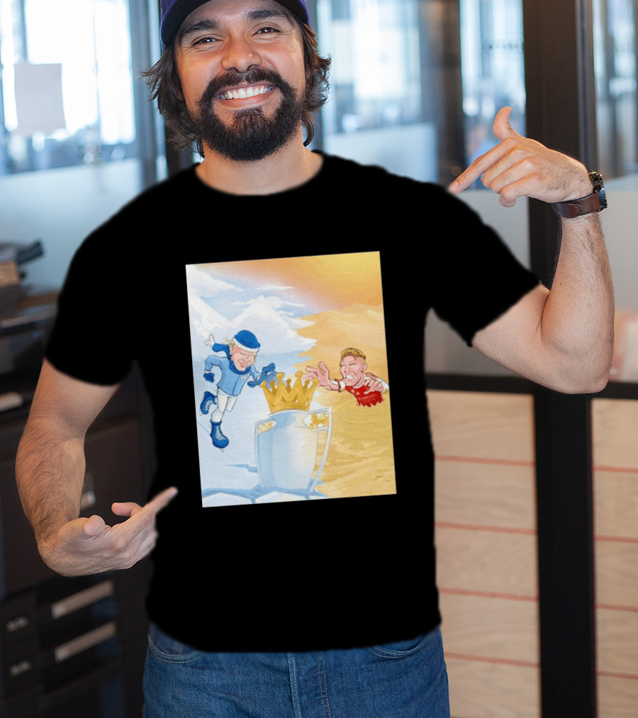 Manchester City Versus Arsenal April 2026 Premier League Title Showdown Cartoon T-Shirt