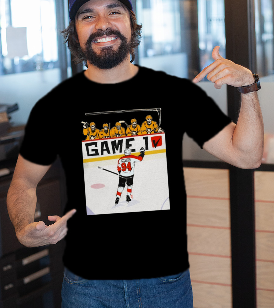 Philadelphia Flyers Porter Martone Celebrates Game 1 Win Over Pittsburgh Penguins T-Shirt
