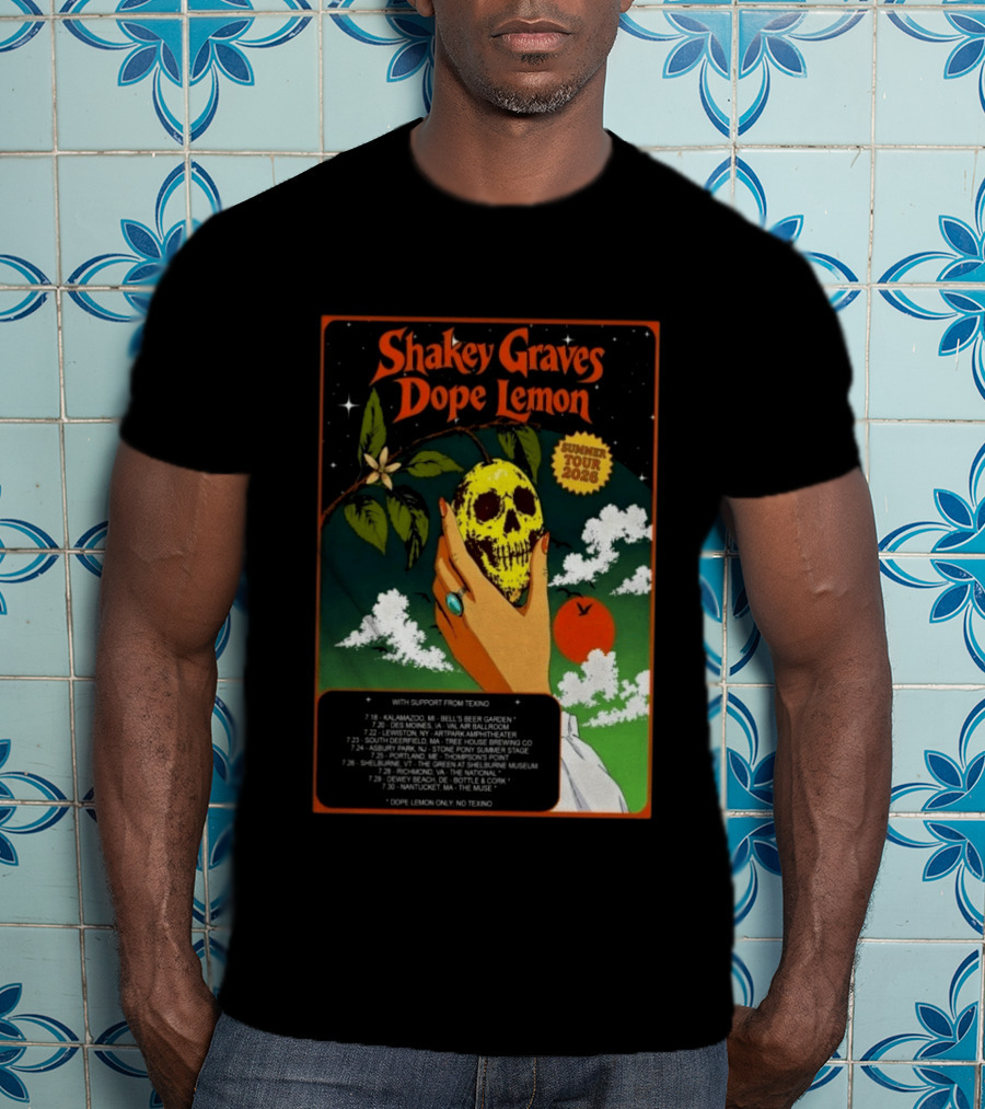 Shakey Graves Dope Lemon Summer Tour 2026 With Texino Support T-Shirt