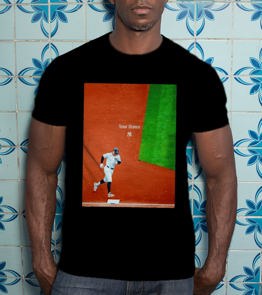 Your Honor Aaron Judge New York Yankees Rounding Bases NY Yankees T-Shirt