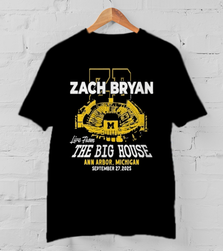 Zach Bryan Live From The Big House Ann Arbor Michigan Wolverines September 27 2025 T-Shirt