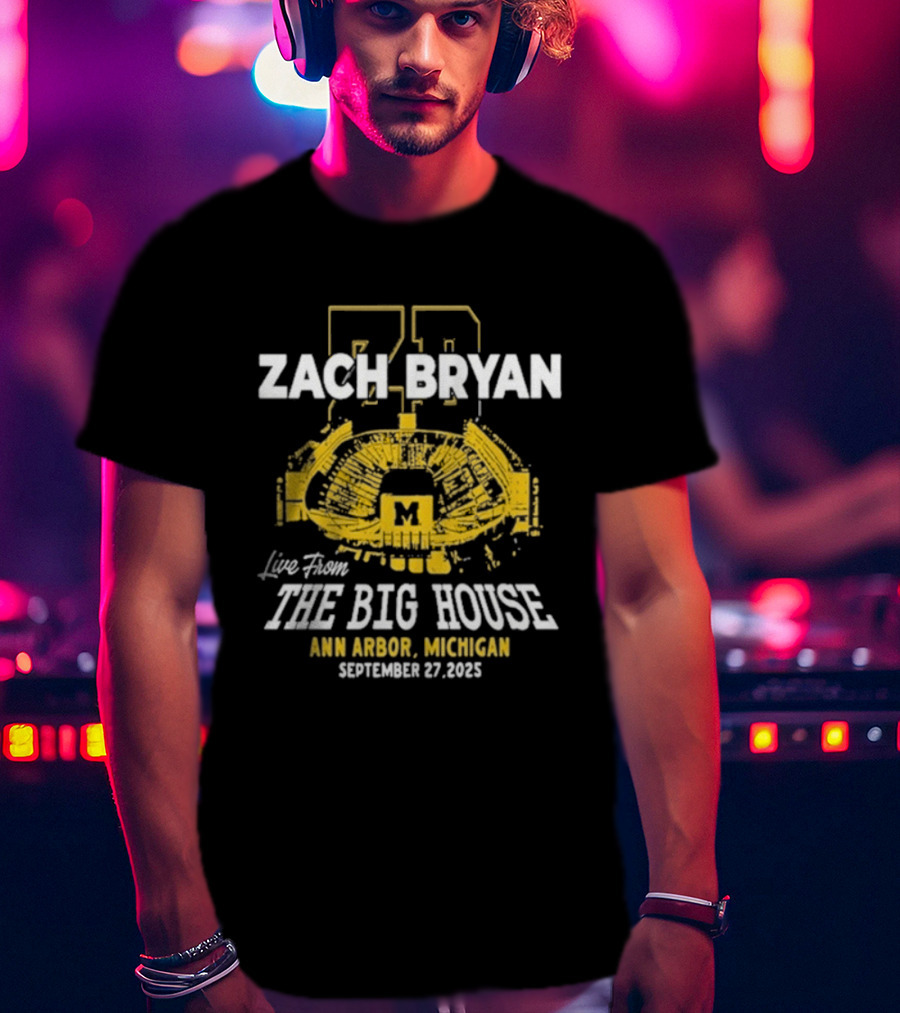 Zach Bryan Live From The Big House Ann Arbor Michigan Wolverines September 27 2025 T-Shirt