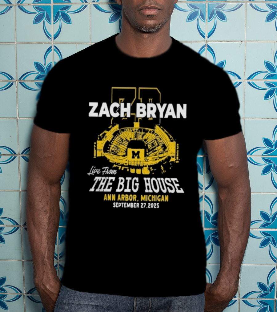 Zach Bryan Live From The Big House Ann Arbor Michigan Wolverines September 27 2025 T-Shirt