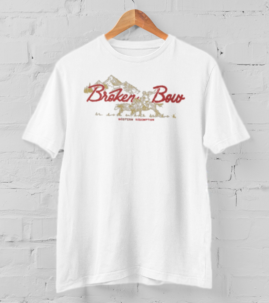 Broken Bow Western Redemption Mountains Wolves T-Shirt