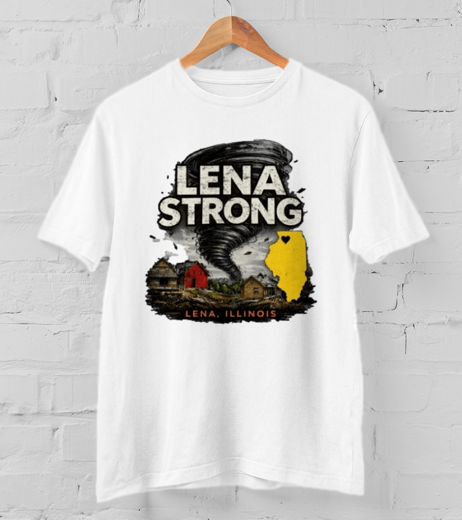Lena Strong Illinois Tornado Heart Support T-Shirt