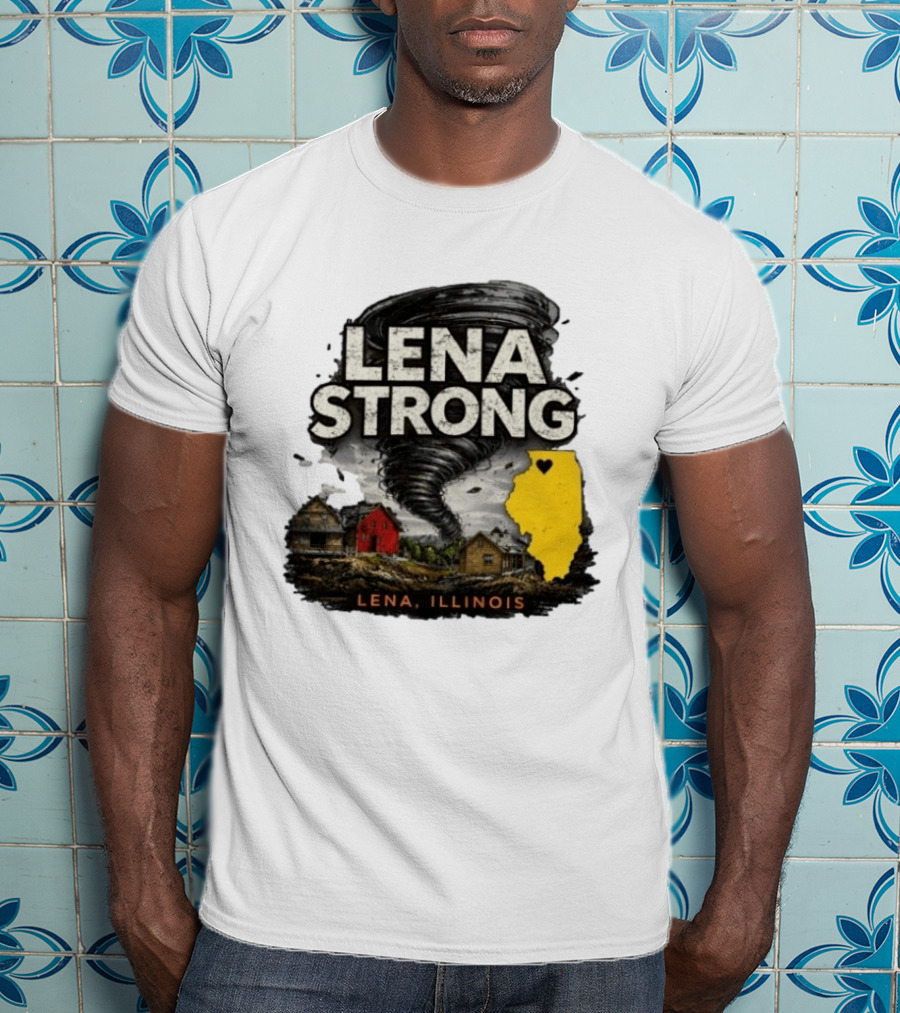 Lena Strong Illinois Tornado Heart Support T-Shirt