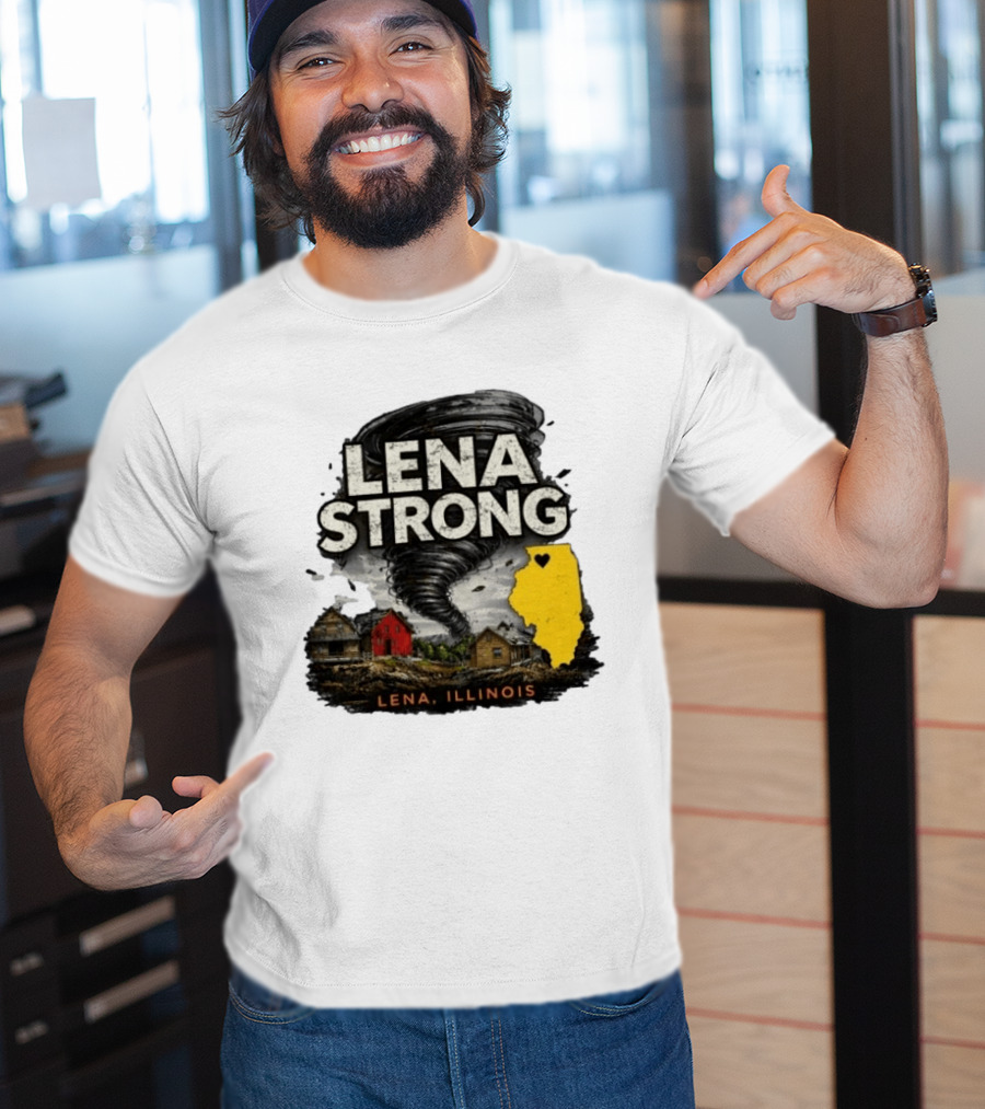 Lena Strong Illinois Tornado Heart Support T-Shirt
