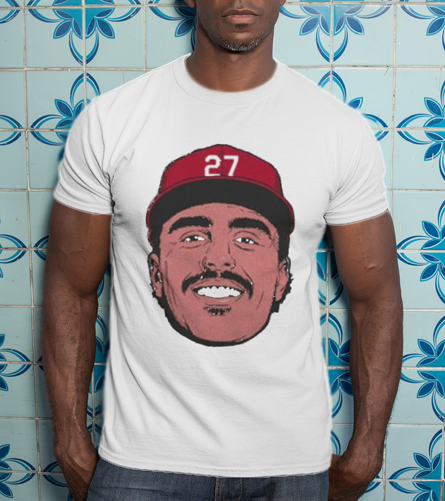 Sal Stewart Cincinnati 27 Big Face Caricature T-Shirt