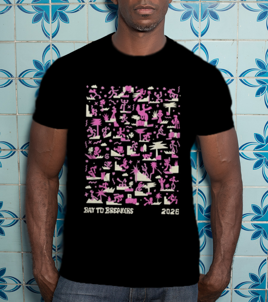 Bay To Breakers 2026 Wild Fun Run San Francisco Event Colorful Illustrations T-Shirt