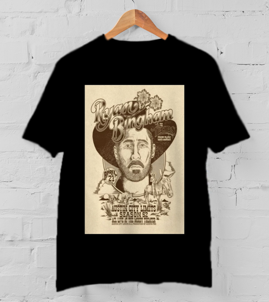 Ryan Bingham With The Texas Gentlemen Austin City Limits Season 52 April 21 2026 Moody Theater T-Shirt
