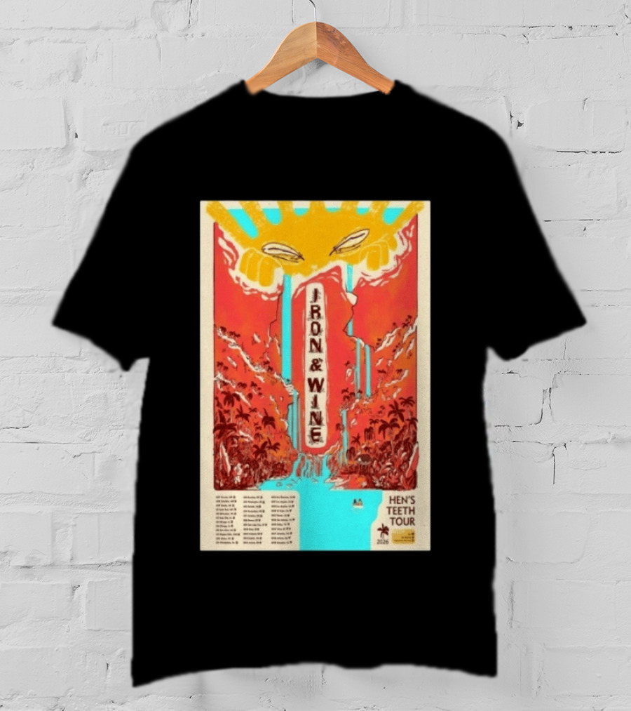 Iron And Wine Hens Teeth Tour 2026 Vintage Style Concert T-Shirt