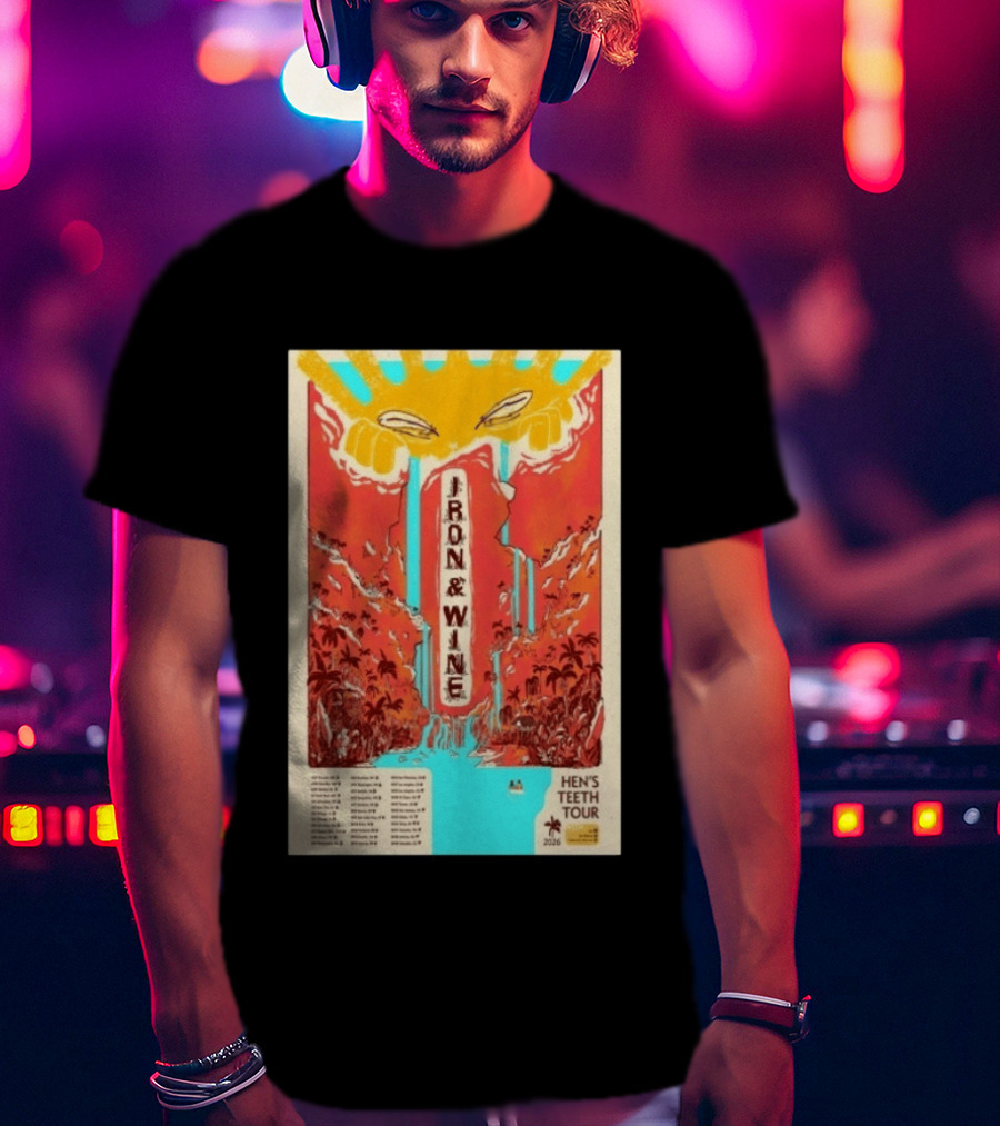 Iron And Wine Hens Teeth Tour 2026 Vintage Style Concert T-Shirt
