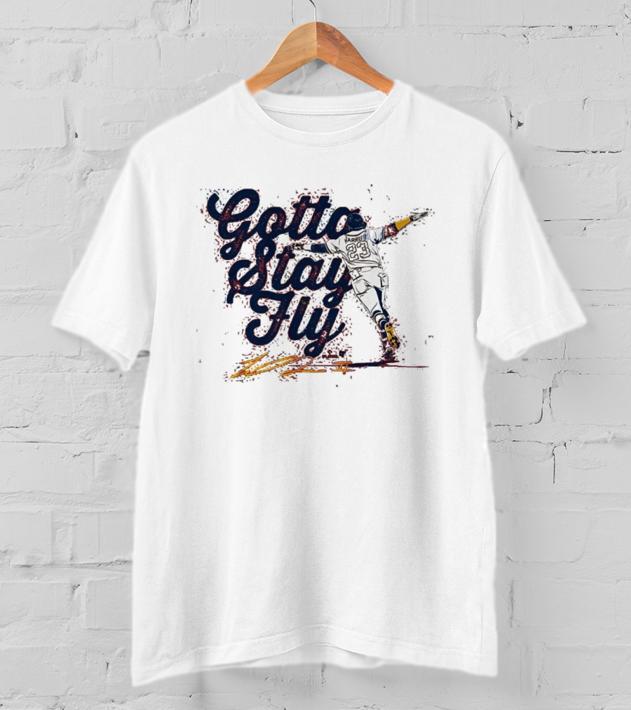 Gotta Stay Fly Michael Harris II Baseball Sliding Action T-Shirt