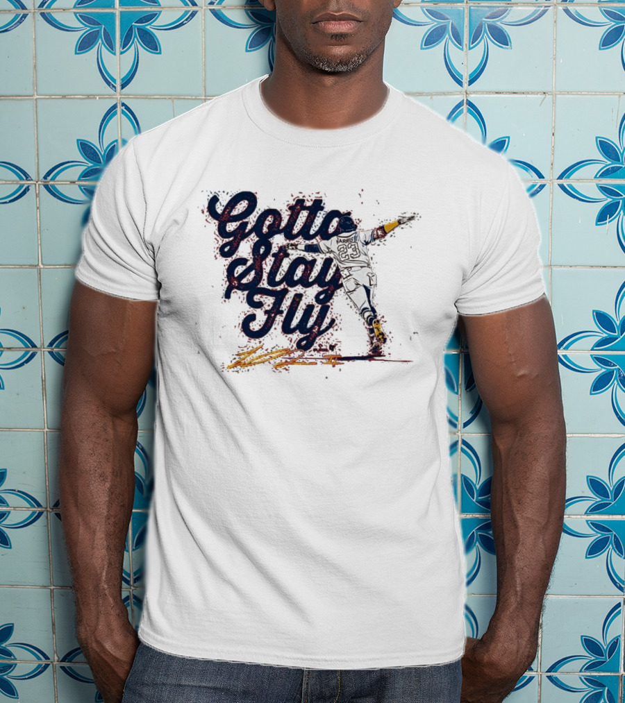 Gotta Stay Fly Michael Harris II Baseball Sliding Action T-Shirt