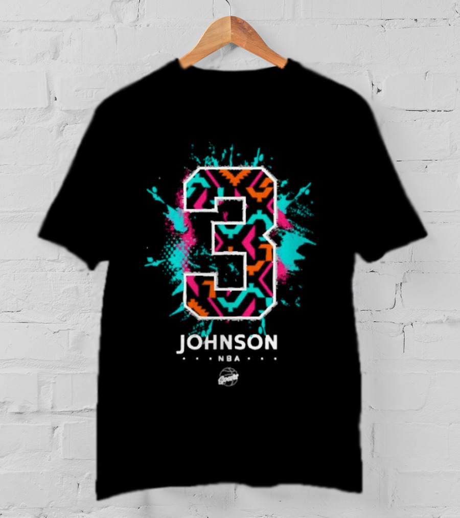 Keldon Johnson Spurs NBA Number 3 Artistic Splatter T-Shirt
