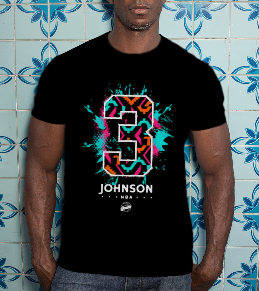 Keldon Johnson Spurs NBA Number 3 Artistic Splatter T-Shirt