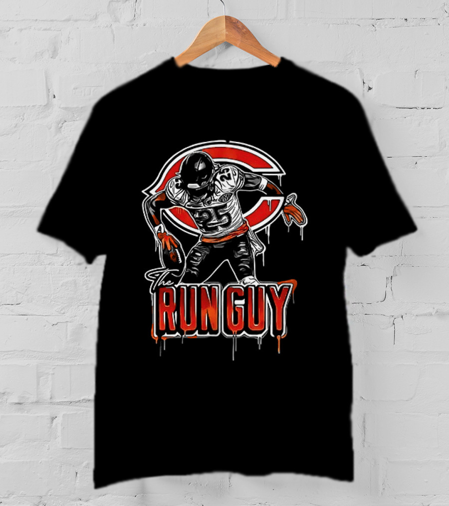 Chicago Bears Football The Run Guy 25 Kyle Monangai T-Shirt