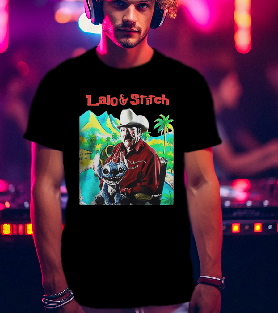 Lalo And Stitch Cowboy Hat Tropical T-Shirt