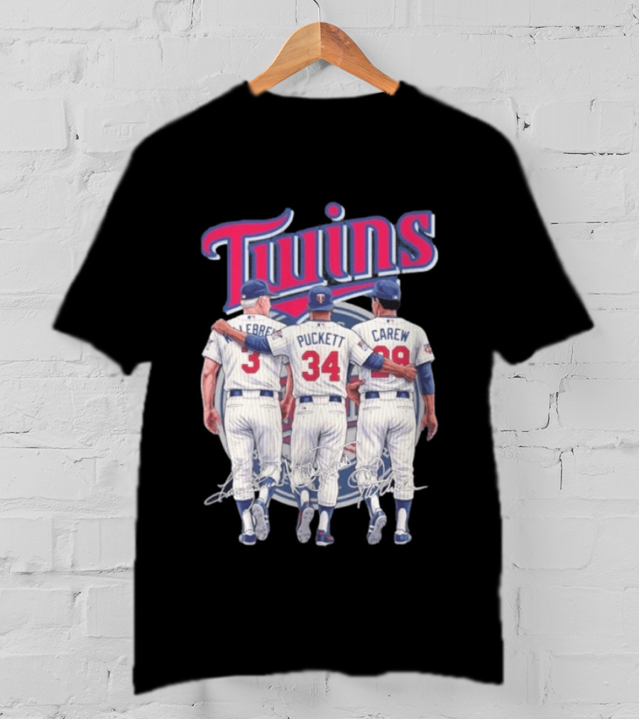 Minnesota Twins Legends Harmon Killebrew Kirby Puckett Rod Carew Classic Baseball T-Shirt