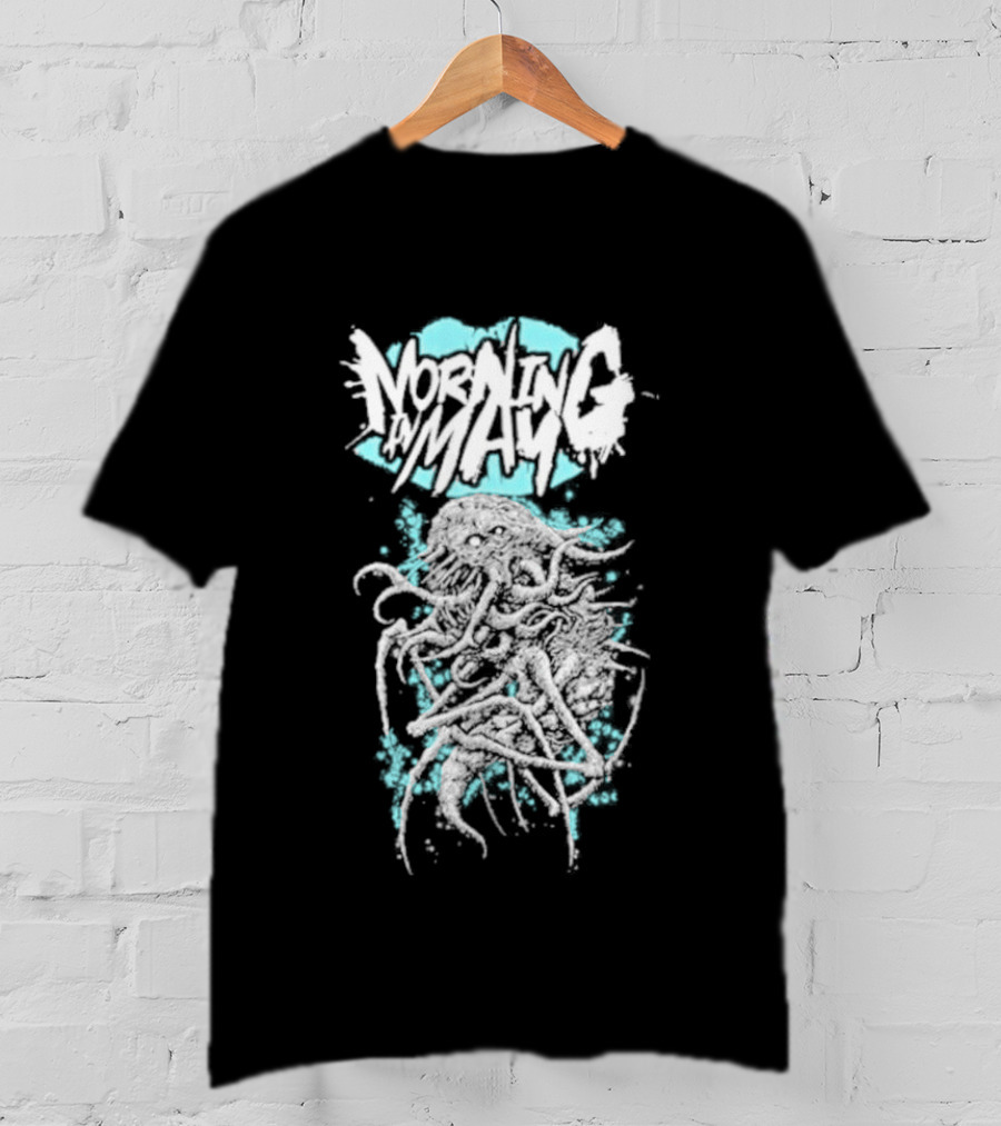Morning In May Monster Splatter Style Aqua White T-Shirt
