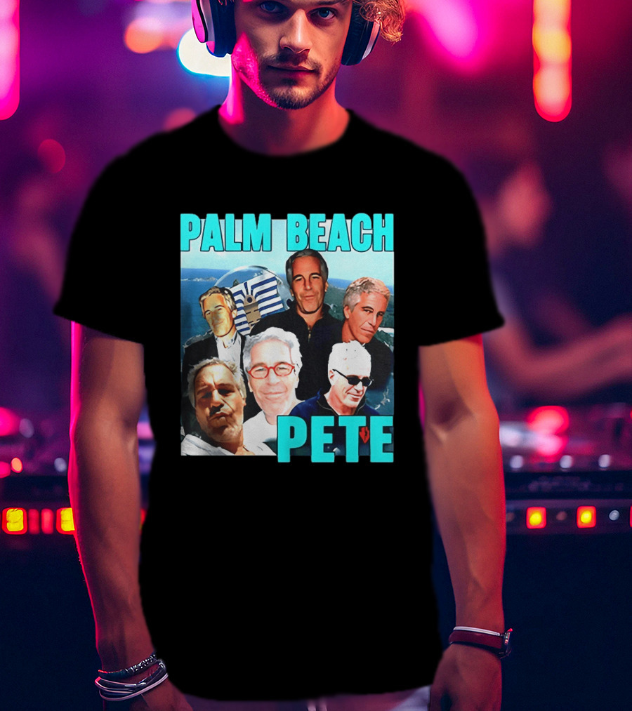 Palm Beach Pete Meme Jeffrey Epstein Faces Collage T-Shirt