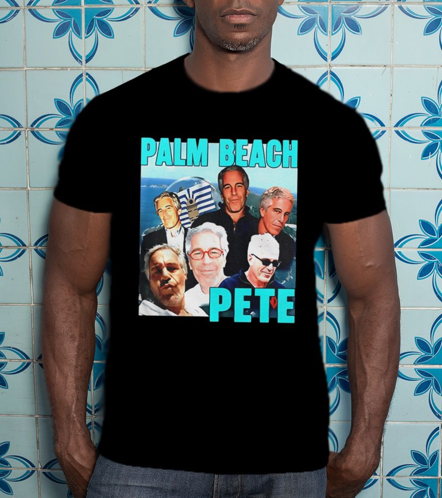 Palm Beach Pete Meme Jeffrey Epstein Faces Collage T-Shirt