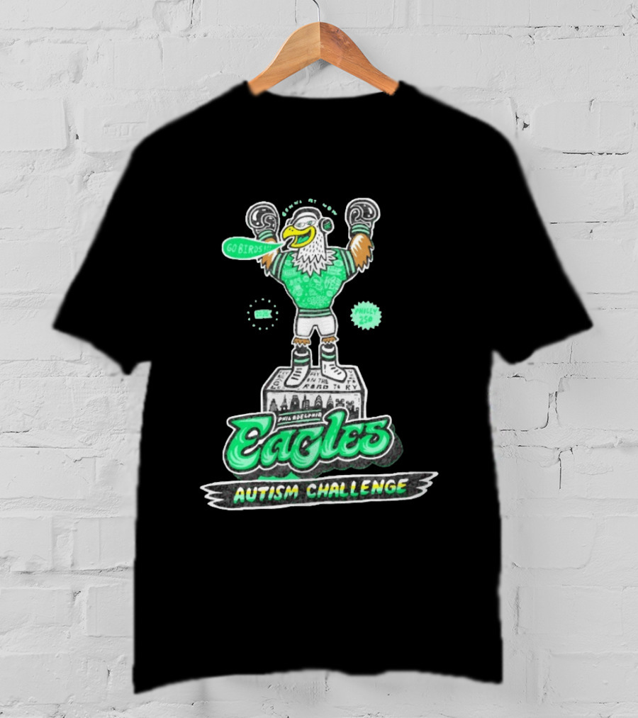 Philadelphia Eagles Autism Challenge Go Birds Boxing Philly 250 T-Shirt