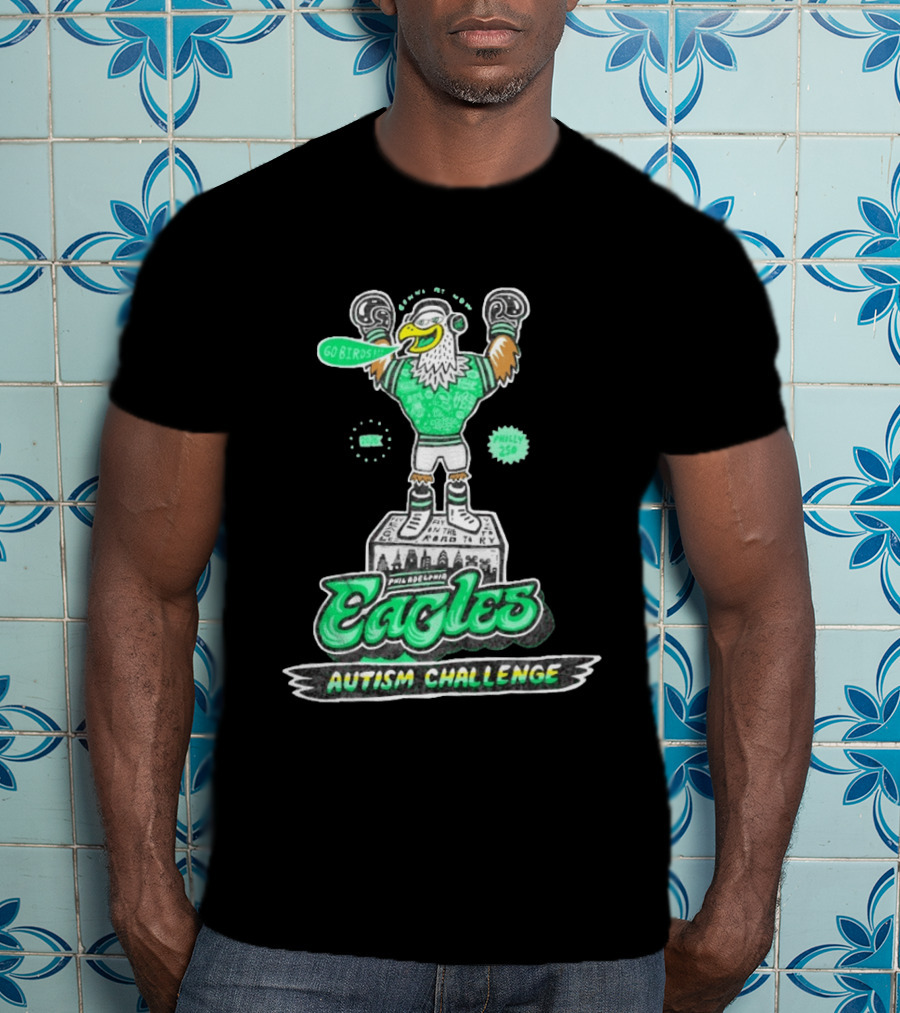 Philadelphia Eagles Autism Challenge Go Birds Boxing Philly 250 T-Shirt