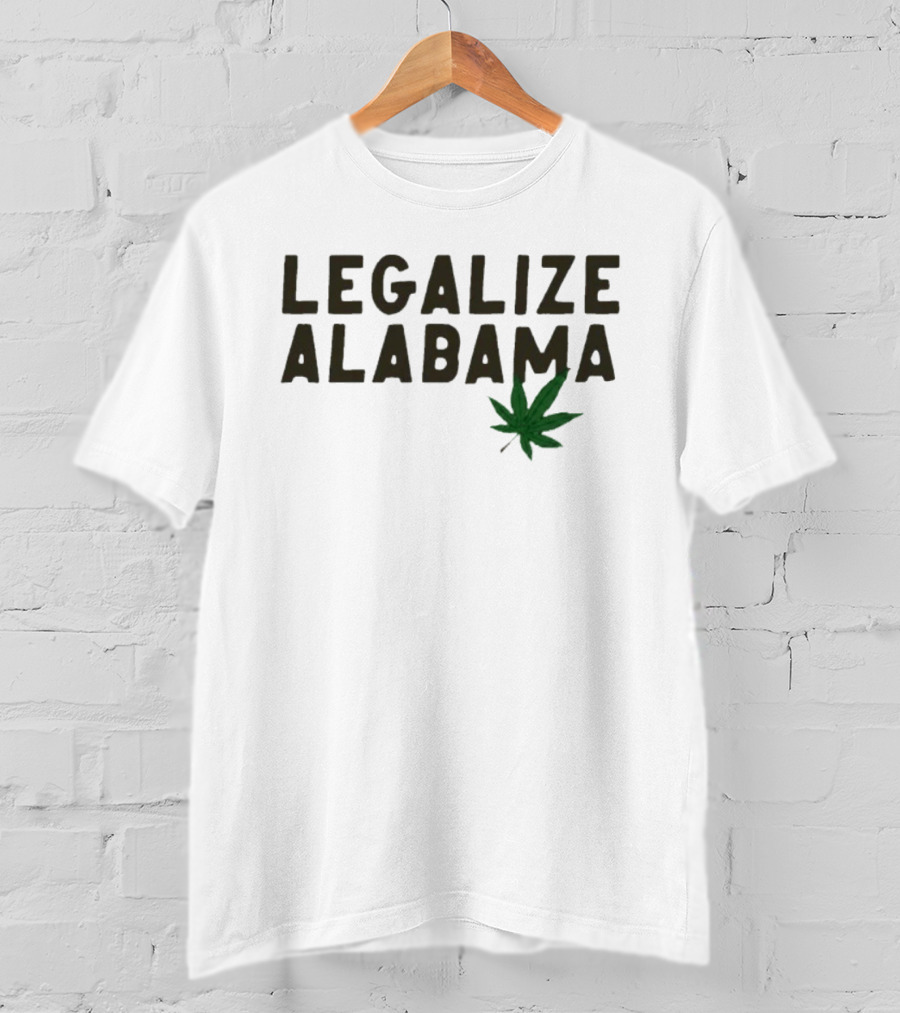 Legalize Alabama Cannabis Leaf Advocacy T-Shirt