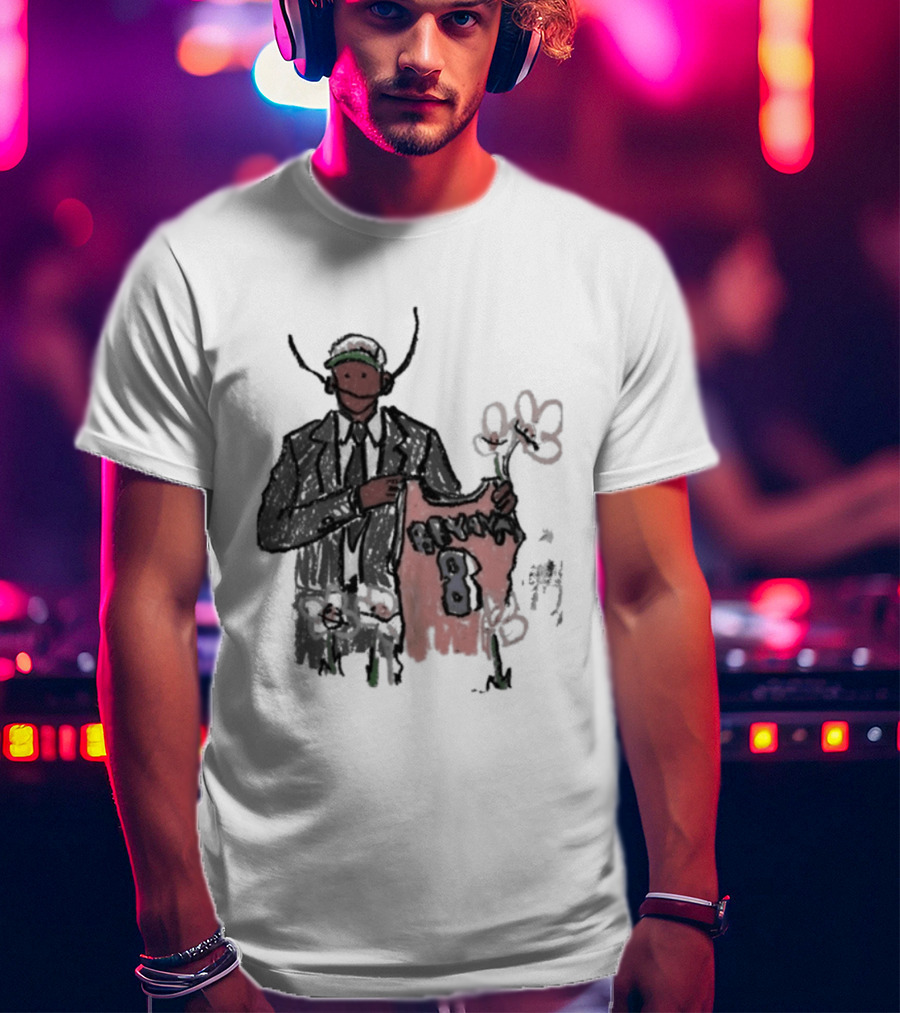 Legend Kobe Bryant Doodles Basketball Icon Art Bulls Flower NBA Black Mamba T-Shirt
