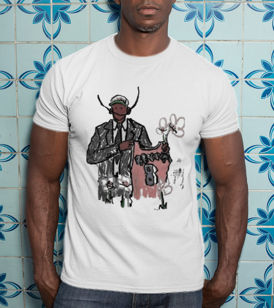 Legend Kobe Bryant Doodles Basketball Icon Art Bulls Flower NBA Black Mamba T-Shirt
