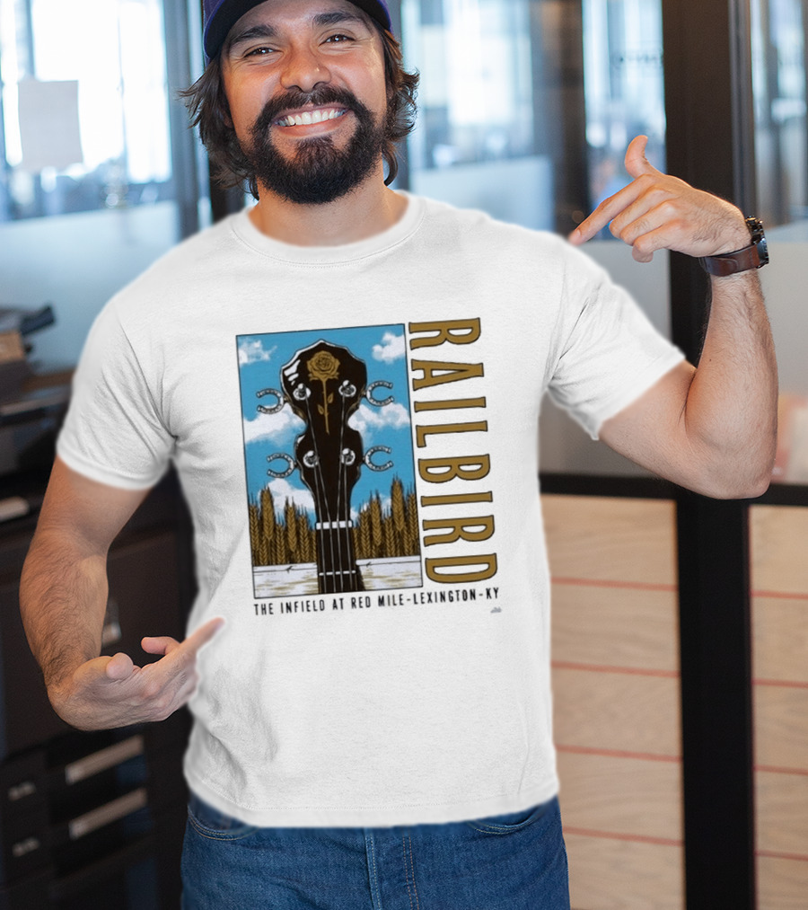 Railbird Festival June 6 7 2026 The Infield At Red Mile Lexington KY Banjo And Horseshoe T-Shirt