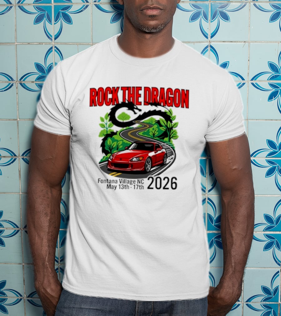 Rock The Dragon Fontana Village NC 2026 Red Car May 15th 17th T-Shirt