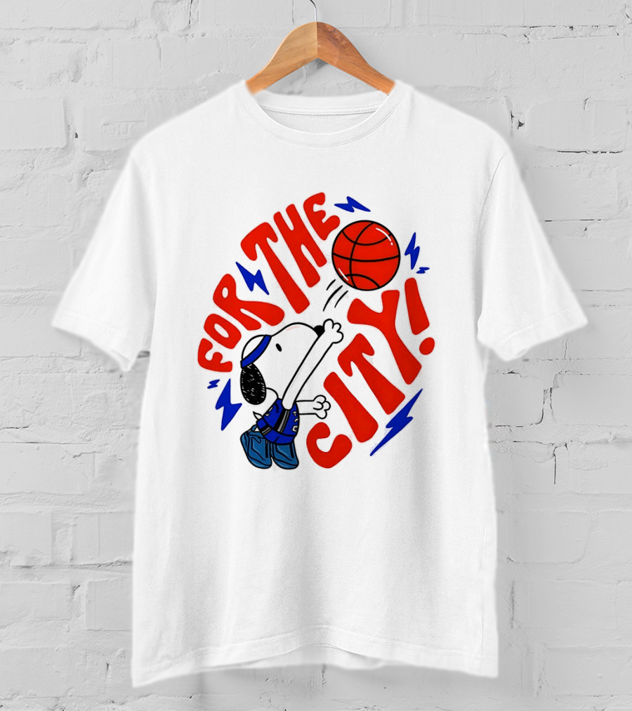 Snoopy For The City Oklahoma City Thunder NBA Basketball T-Shirt