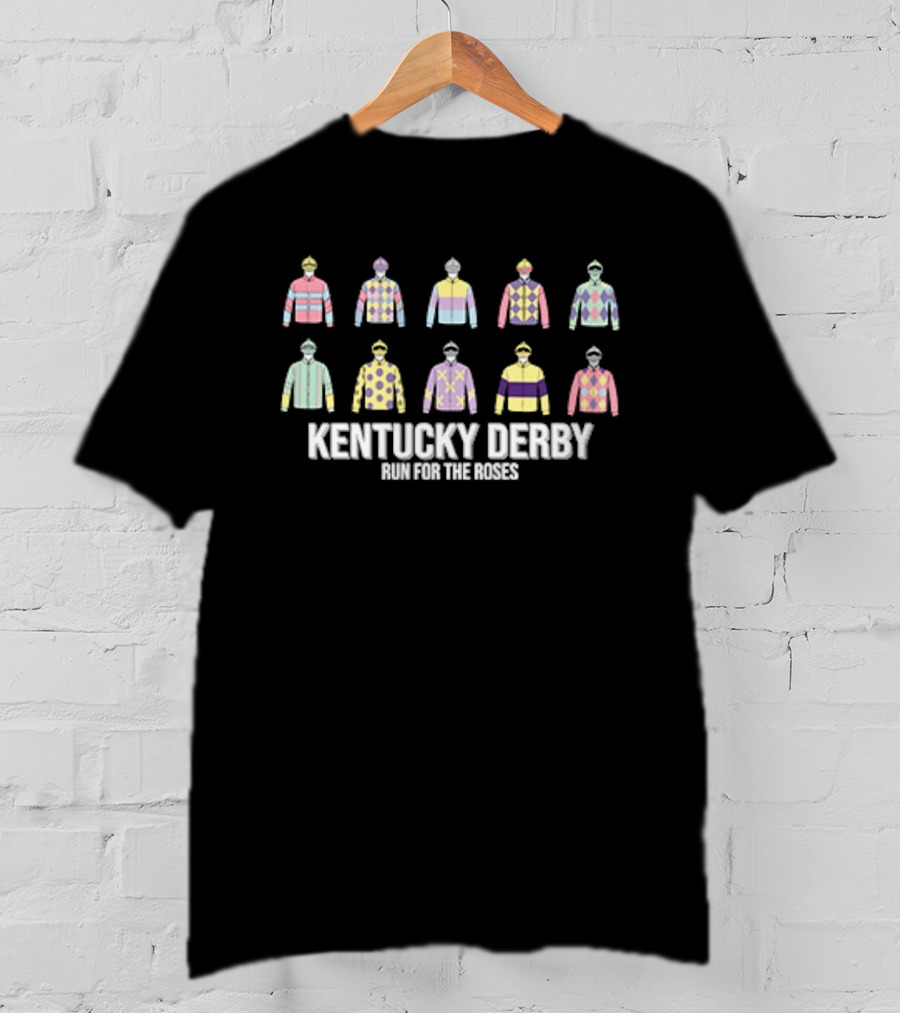 Kentucky Derby Run For The Roses Colorful Jockey Silks T-Shirt