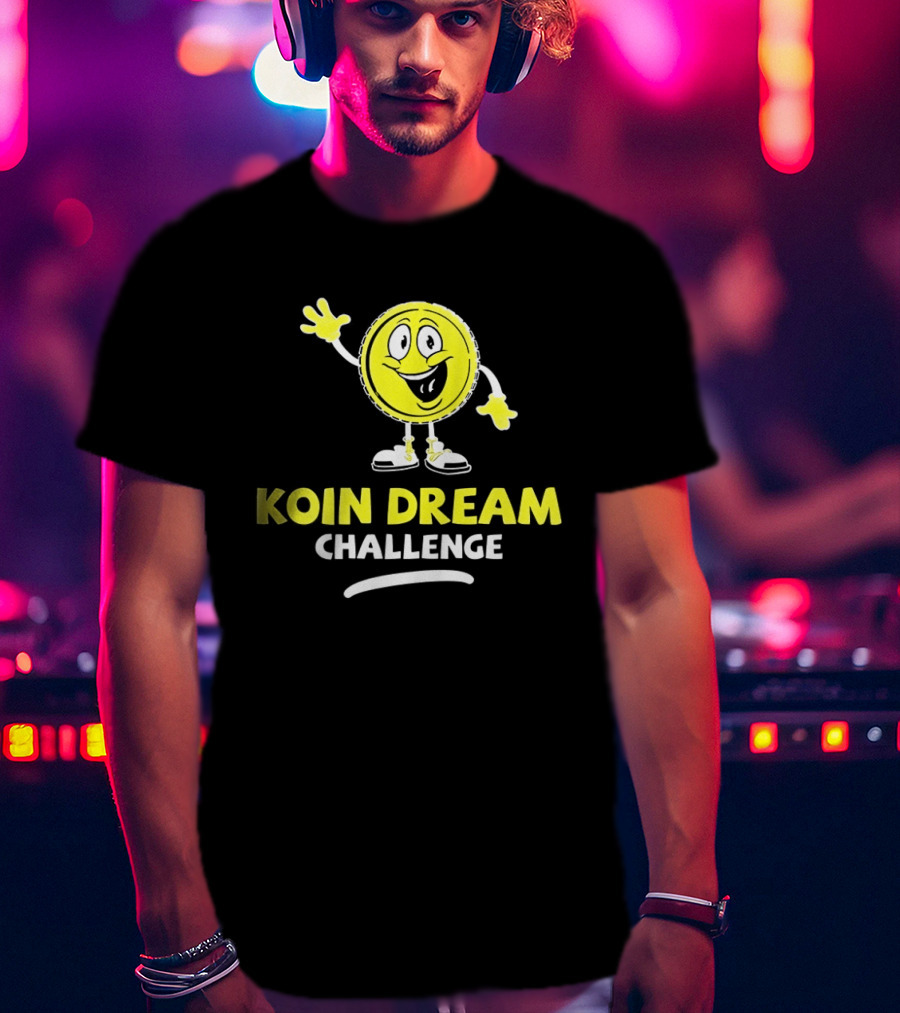 Koin Dream Challenge Smiling Coin Character With Sneakers T-Shirt